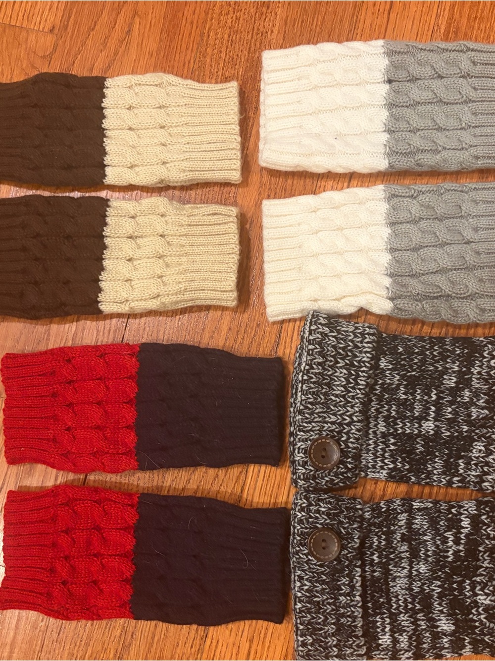 4 Pairs Boot Cuffs-Cable Knit